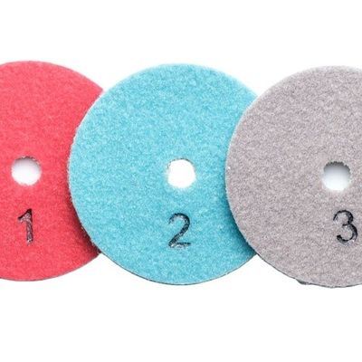 3 Stufen Polierpads für das nasse Polieren von Granit-Marmorfliesen, Harz- und Diamantplatten
