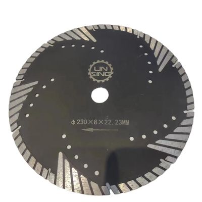 Geschützte Turbo-Zähne Diamantscheibe zum Schneiden von Marmorziegeln 22,23 mm Arbor Größe