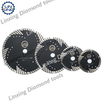 Geschützte Turbo-Zähne Diamantscheibe zum Schneiden von Marmorziegeln 22,23 mm Arbor Größe