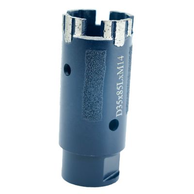 Rotgranitstein Trockenbohrung 35 mm Kernbohrstück mit M14 Adapter und Eisenpulver