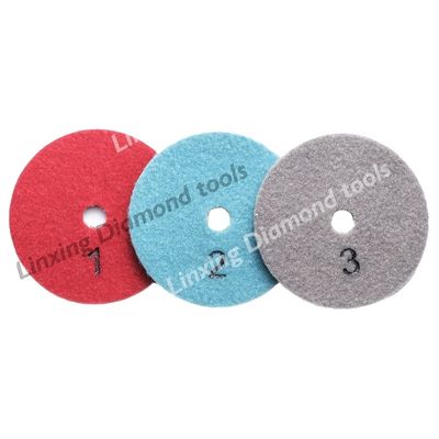 4'' Diamantpolierwerkzeuge für Granit, Marmor, Stein, 3-Stufen-Pads, Abrasiven, Sandpapier