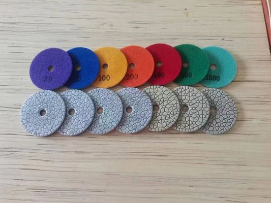 Granit Marmor Diamant Harz Polieren Pad Sandpapier Nassig Weiß Buff 3 Schritt Pad 100mm 125mm Werkzeug