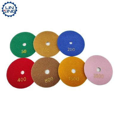 Granit Marmor Diamant Harz Polieren Pad Sandpapier Nassig Weiß Buff 3 Schritt Pad 100mm 125mm Werkzeug
