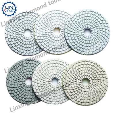 Granit Marmor Diamant Harz Polieren Pad Sandpapier Nassig Weiß Buff 3 Schritt Pad 100mm 125mm Werkzeug